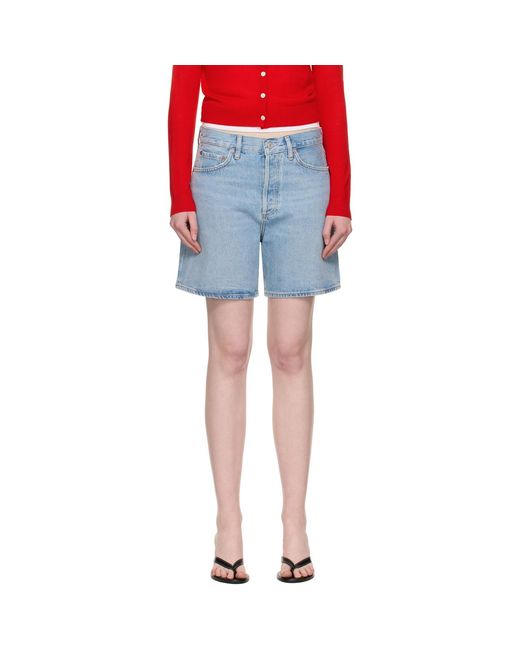Agolde Blue Dame Denim Shorts