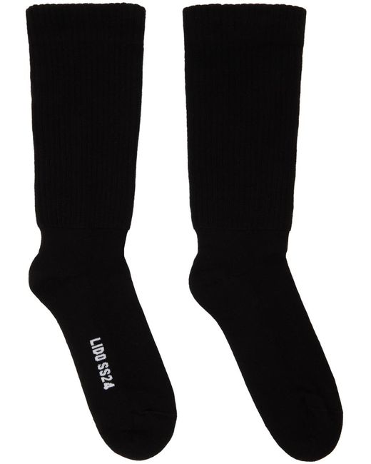 Rick Owens Black Knee High Socks for men