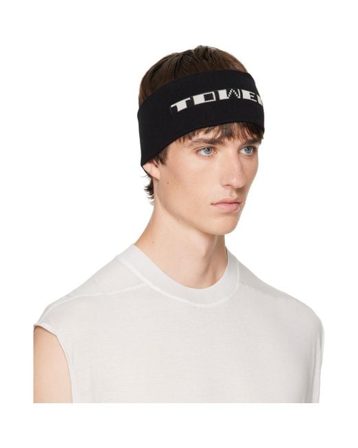Rick Owens Black Tower Knit Headband for men