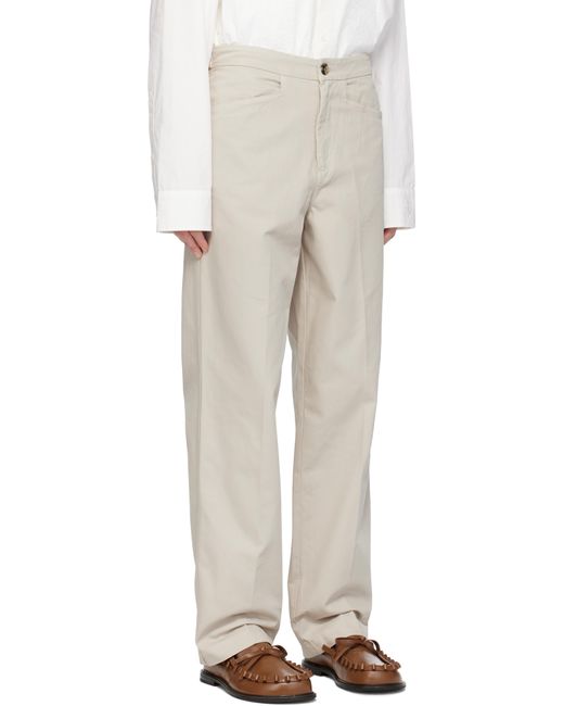 J.W. Anderson White Straight Leg Button Detail Trousers for men