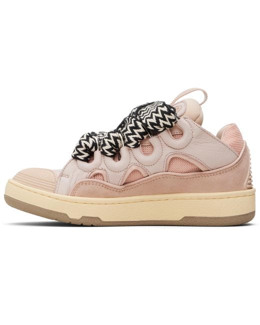 Lanvin Black Leather Curb Sneakers