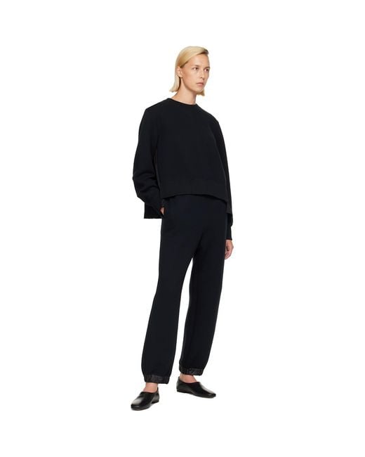 Sacai Black Sponge Sweat & Cotton Poplin Sweatshirt