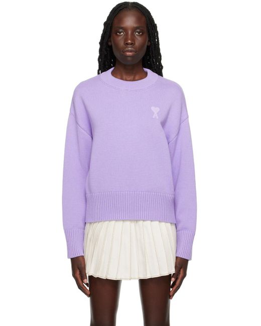 Pull mauve a logo ami de c ur exclusif a ssense Ami Paris en coloris Violet Lyst
