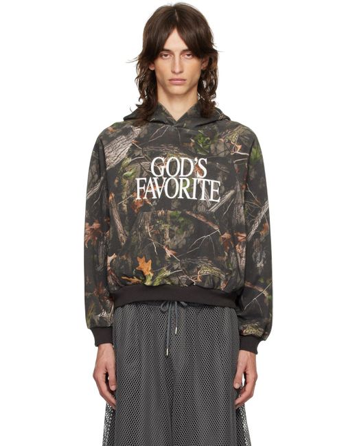 PRAYING Black Khaki 'God'S Favorite' Hoodie for men