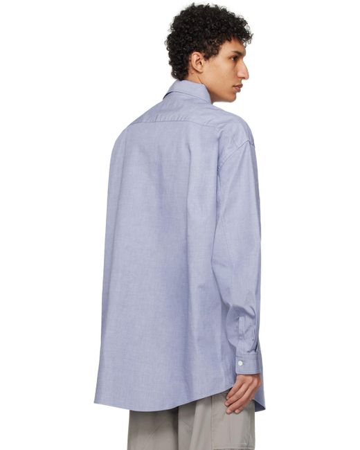 Chemise bleue à deux plis Hed Mayner pour homme en coloris Blue