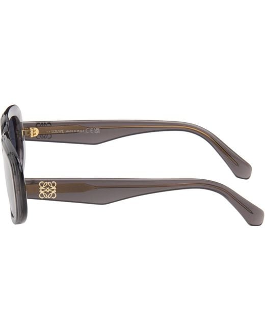 Loewe Gray Rectangular Anagram Sunglasses for men