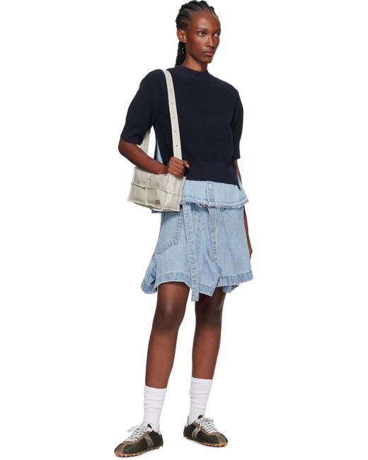 Sacai ネイビー＆ブルー Denim X Knit セーター Blue