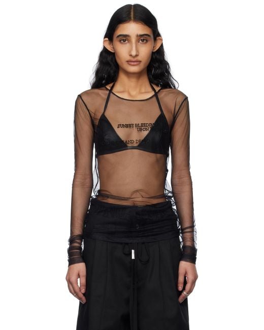 Ann Demeulemeester ブラック Fiene 'Sunset Bleeding' 長袖トップス Black