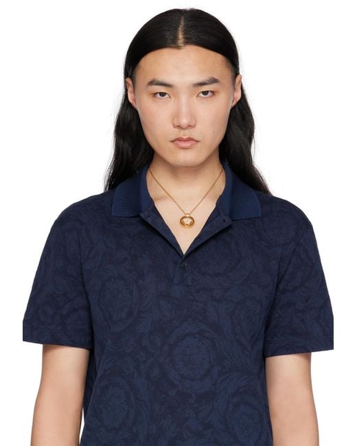 メンズ Versace ゴールド メドゥーサ '95 ラインストーン ネックレス Natural