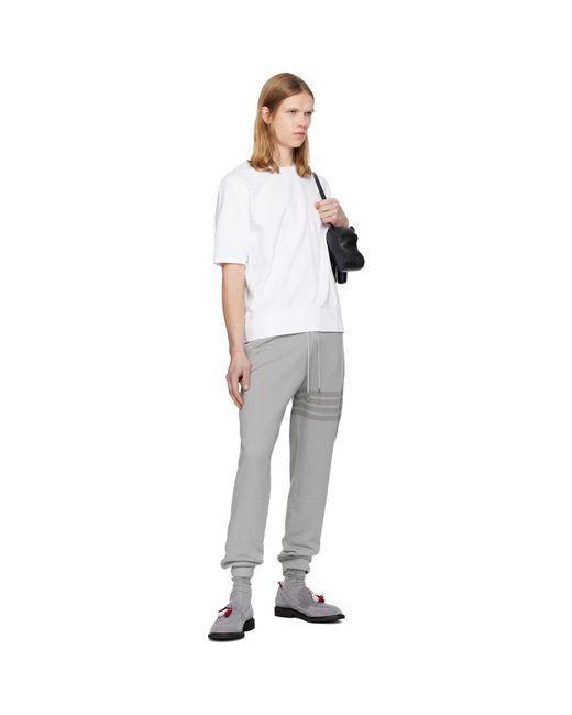 Thom Browne Black Overdyed Solid Loopback 4 Bar Sweatpants for men