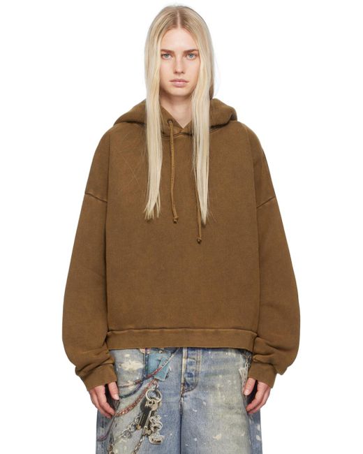 Acne Brown Tan Garment-Dyed Hoodie