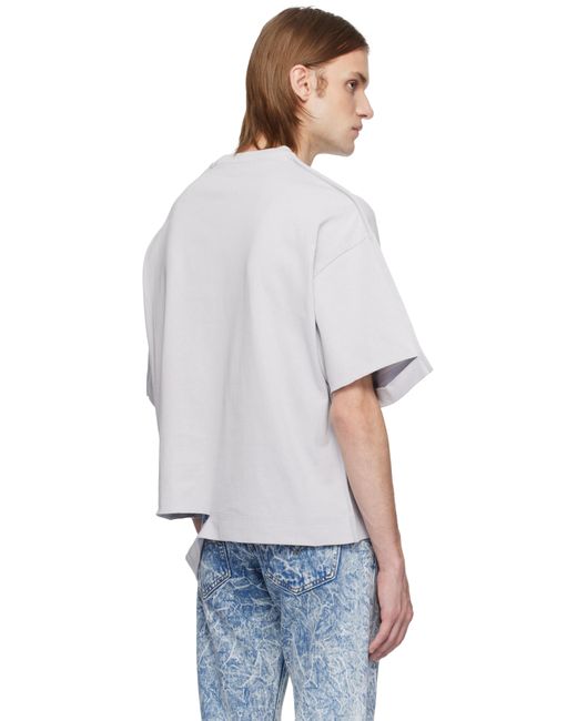メンズ Karmuel Young グレー Square Xy-Plane カットアウト Tシャツ White