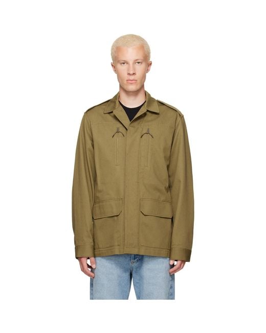 A.P.C. Green Khaki Military-Style Jacket for men