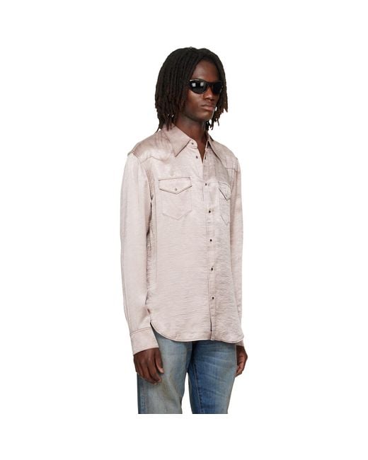 Acne Textured Satin Button-Up Shirt for men
