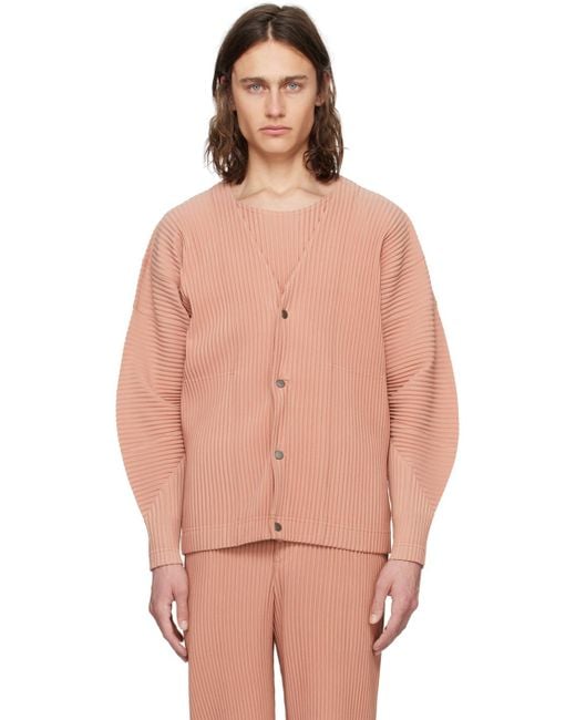 Homme Plissé Issey Miyake Orange Monthly Color March Cardigan for men