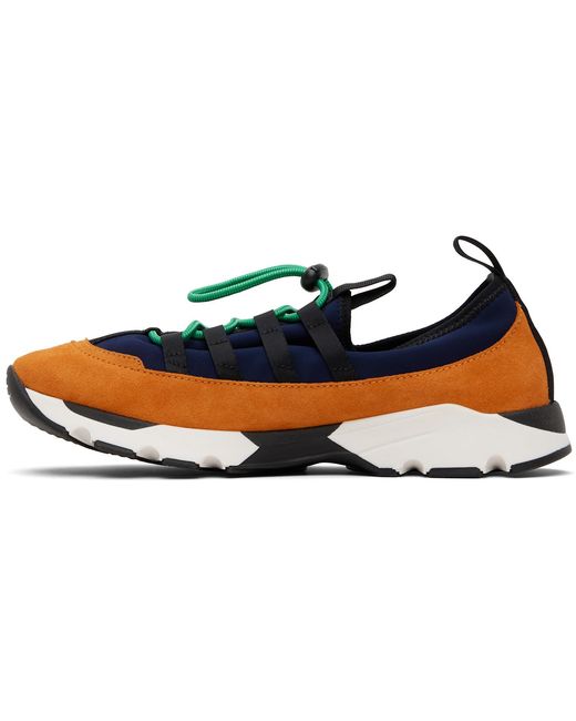Marni Blue Lycra Lace-Up Running Sneakers for men