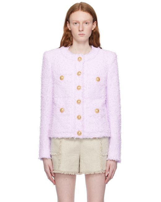 Balmain Pink Patch Pocket Jacket