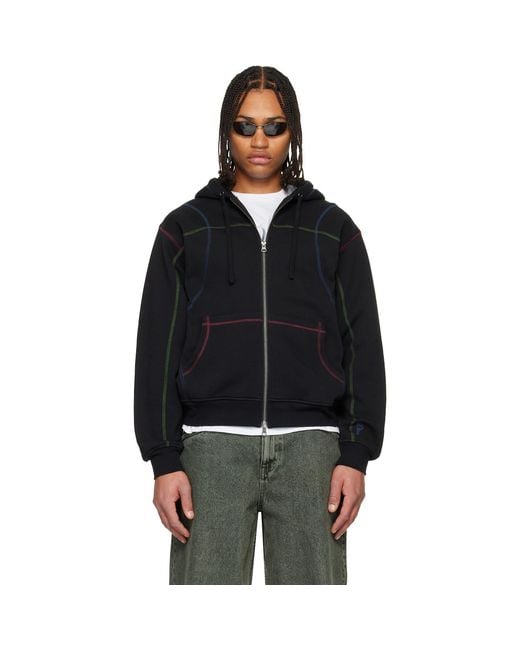 Dime Black Court Zip Hoodie for men