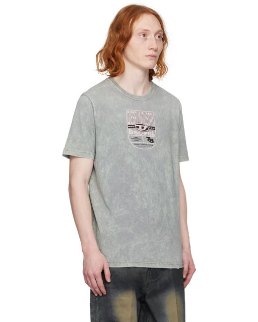 メンズ DIESEL グレー T-just-n17 Tシャツ Gray