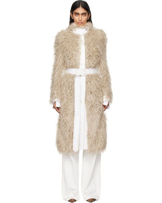 Dries Van Noten Black Paneled Faux-Fur Coat