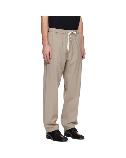 MM6 by Maison Margiela Natural Taupe Drawstring Trousers for men