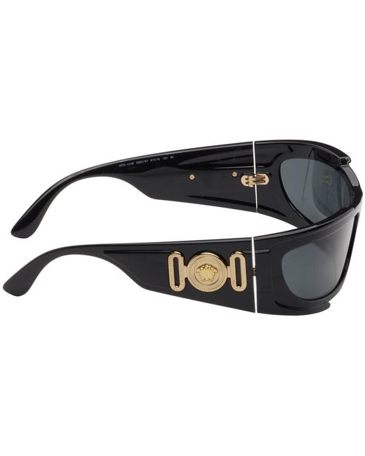 Versace Black Medusa biggie Shield Sunglasses for men
