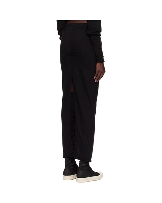Rick Owens Black Tower Pull On Sliced Pillar Maxi Skirt