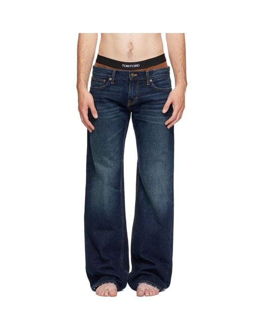 Raimundo Langlois Blue Bootcut Jeans for men