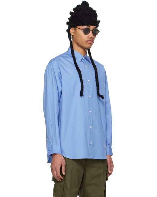 Comme des Garçons Blue Embroidered Shirt for men