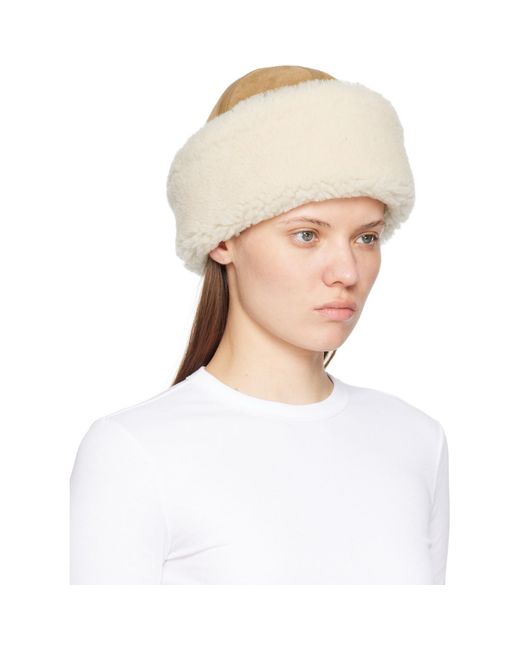 Totême  White Shearling Winter Hat