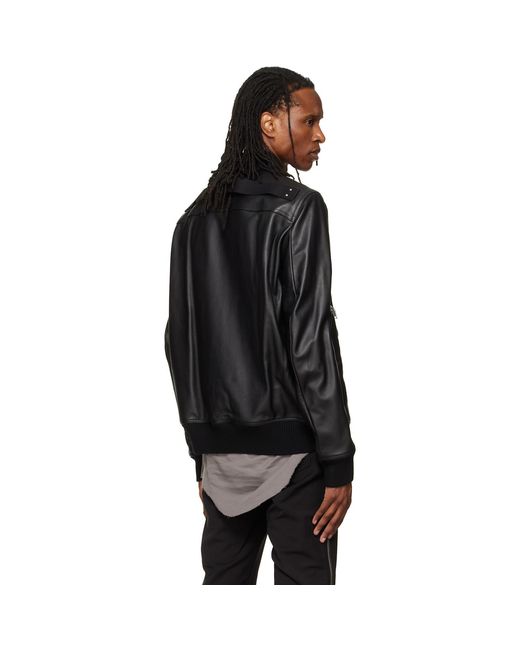 Rick Owens Black Heizer Leather Flight Jacket for men