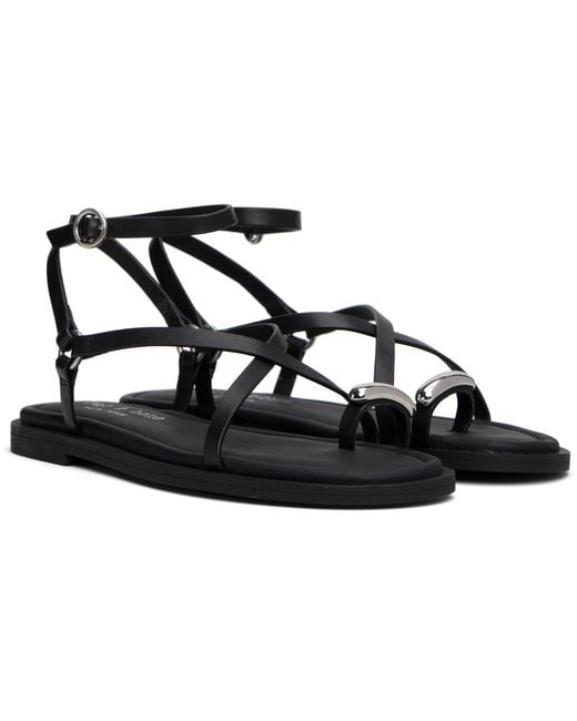 Rag & Bone Black Geo Toe Ring Sandals