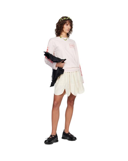 Simone Rocha Pink Pillowcase Logo Print Long Sleeve T-Shirt