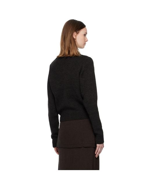 Lemaire Black Ribbed Cardigan