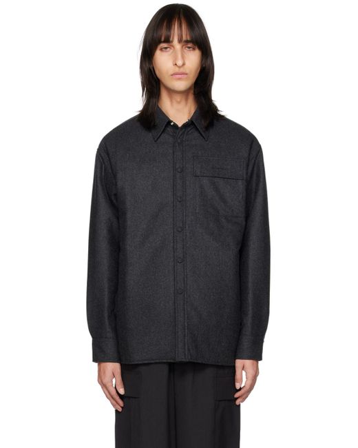 Givenchy Black Gray Embroidered Shirt for men