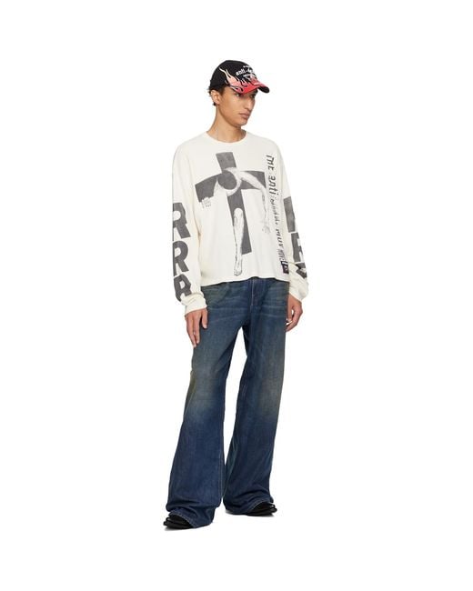 RIVINGTON roi Rebis White Off- Pop Out Thermal T-Shirt for men