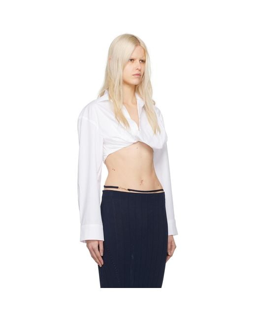 Jacquemus Blue White Le Chouchou 'la Chemise Bahia Courte' Shirt