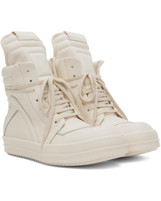 Rick Owens White Off- Geobasket Sneakers for men