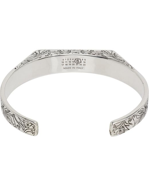 MM6 by Maison Margiela Metallic Eroded Motif Bracelet for men