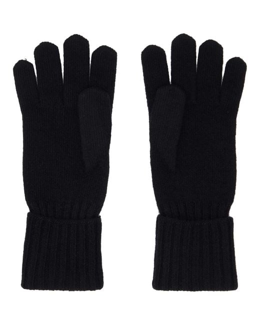MM6 by Maison Margiela Black Wool-Blend Knit Gloves