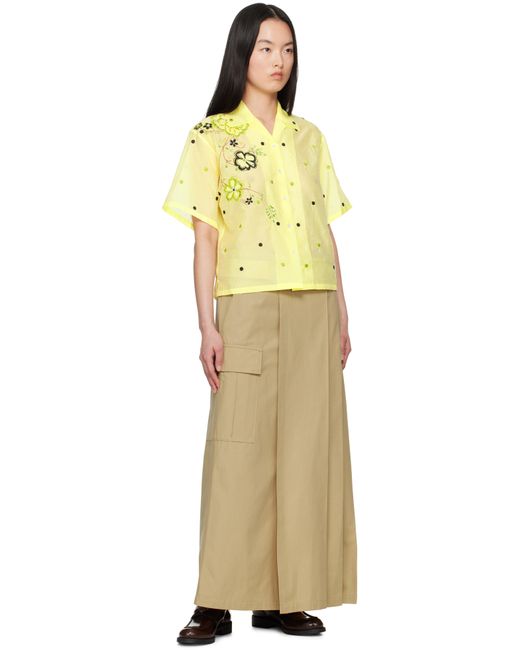 Chemise Jaune À Image De Pivoines Et Motif À Pois Brodés KENZO en coloris Yellow