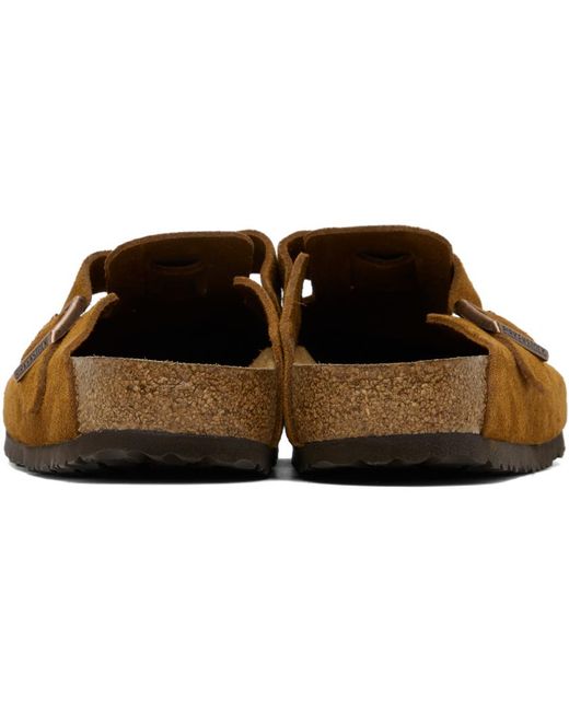 Birkenstock Black Tan Regular Boston Soft Footbed Loafers for men