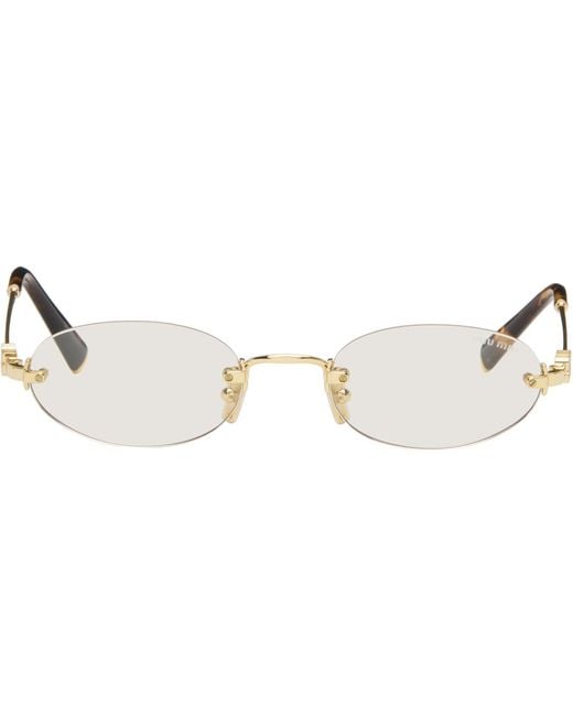 Miu Miu Black Rimless Oval Glasses