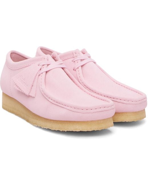 Clarks Pink Wallabee Derbys for men