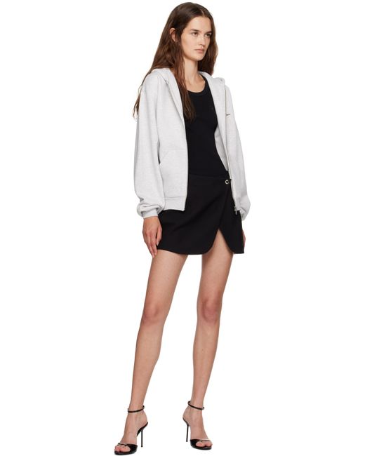 Pull À Capuche Gris À Appliqué De Couronne Et À Glissière Coperni en coloris Black