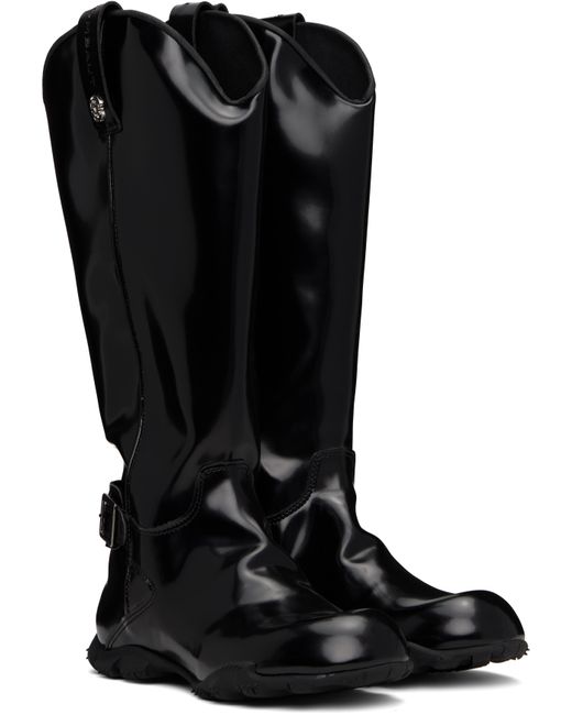 Rombaut Black No Cow Patent Cowboy Boots