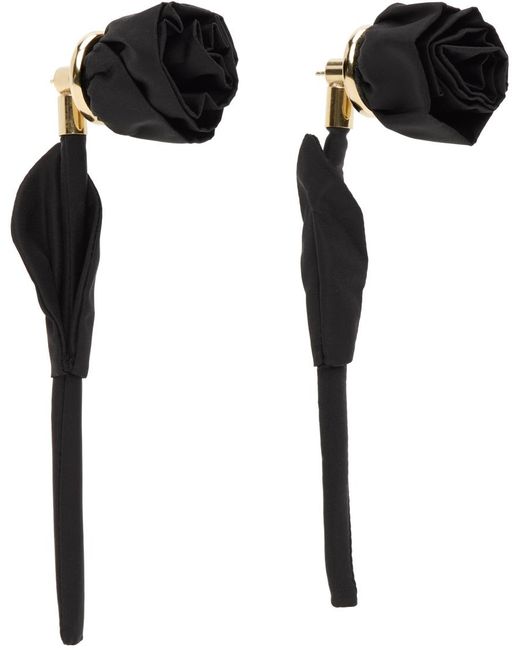 Boucles d'oreilles noires à ornement Simone Rocha en coloris Black
