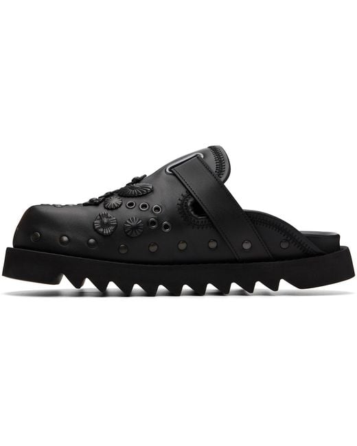 Toga Virilis Black Ssense Exclusive Eyelet Metal Sabot Slip-On Loafers for men