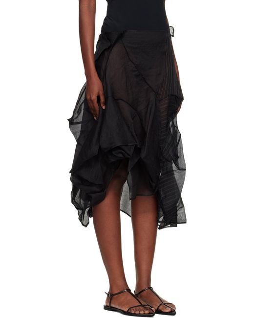 Yohji Yamamoto Black Darts 3D Midi Skirt