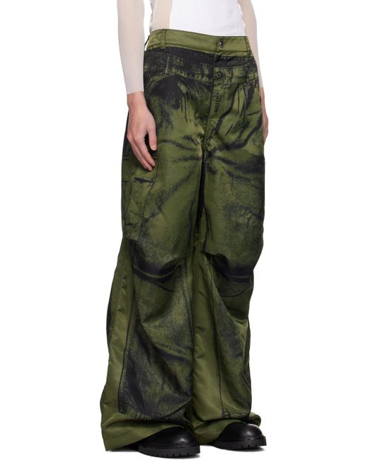 メンズ Jean Paul Gaultier カーキ The Trompe-l'œil カーゴパンツ Green